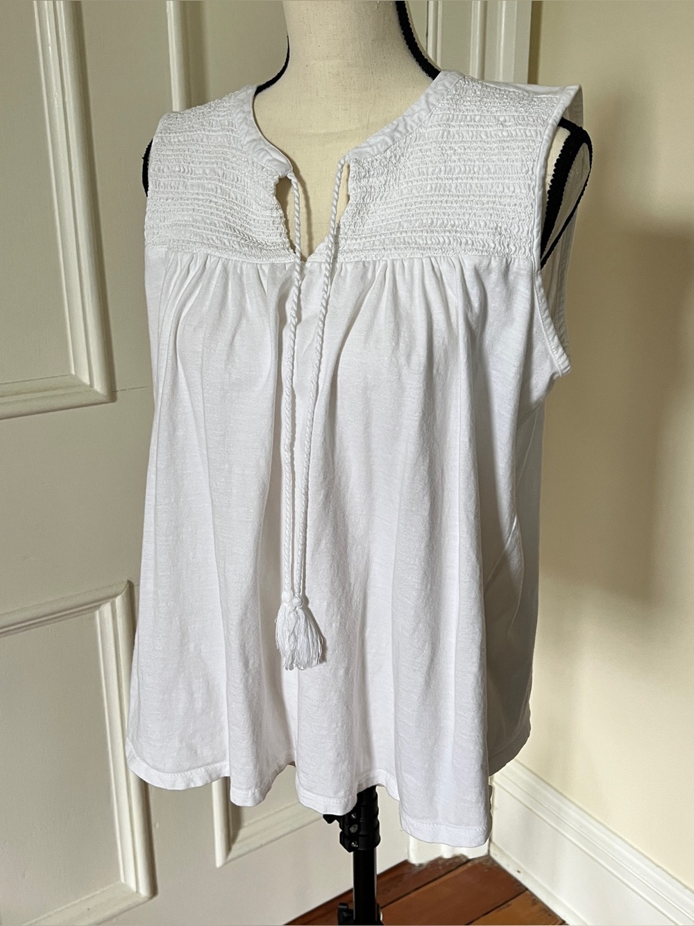 da-sh white tassel flowy tank | size L